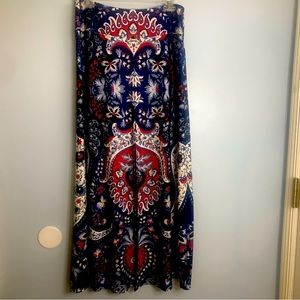Venus Womens Fashion Boho Bohemian Colorful Floral Slit Maxi Skirt SZ S